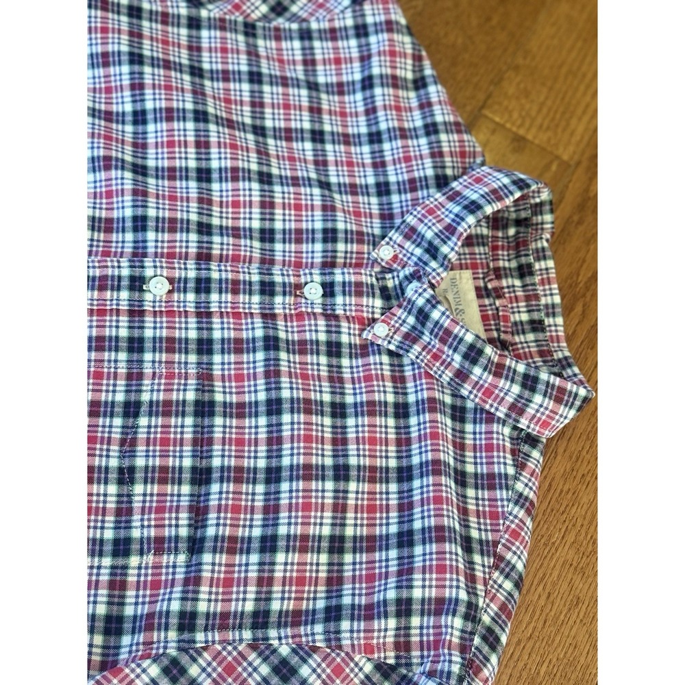Ralph Lauren Denim Supply Shirt Mens L Regular Fit Button Front Plaid Casual S/S